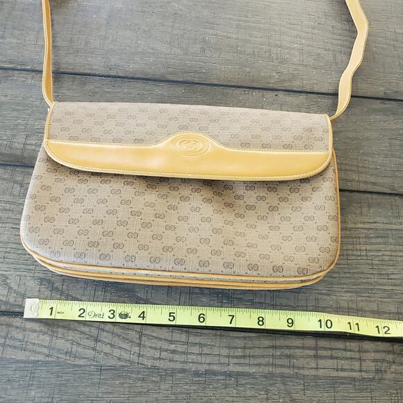 Gucci Vintage Micro GG Monogram Tan Coated Canvas Crossbody Bag - Picture 16 of 16